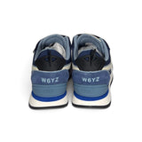 Sneakers ginniche W6YZ in suede e tessuto tecnico blu con velcri