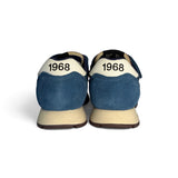 Sneakers ginniche SUN68 boy in suede e mesh avio con velcro e lacci alastici