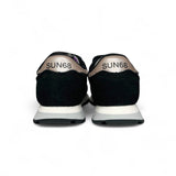 Sneakers ginniche SUN68 kid girl in suede e pelle nero/glitter con velcro e lacci elastici