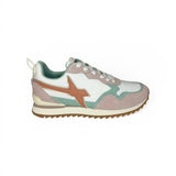 Sneakers ginniche W6YZ in suede rosa/tiffany e tessuto tecnico bianco con lacci