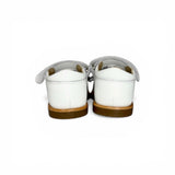 Sandali Primi Passi BALOCCHI in pelle bianca/fiori applicati/glitter oro con strap
