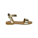 Sandali LESCOUCOU in pelle metallizzata oro