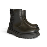Stivaletti chelsea DIANETTI in pelle nera/glitter nero con elastico e zip interna