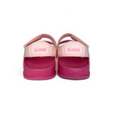 Sandali in PU rosa e fuxia, fasce regolabili con strap