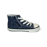 Sneakers NATURINO YLFAS mid in tessuto navy con lacci e zip laterale