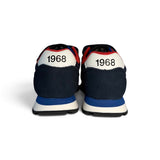 Sneakers ginniche SUN68 boy in suede e nylon blu navy con velcri o velcro e lacci alastici