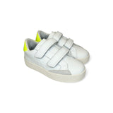 Sneaker SUN68 boy street in pelle bianca e giallo fluo con velcri