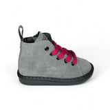 Polacchino PANCHIC in suede grigio con lacci e cerniera
