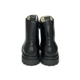 Anfibi PATRIZIA PEPE GIRL in pelle nera con applicazione, lacci e zip interna