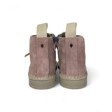 Polacchino PANCHIC in suede rosa antico con lacci e cerniera