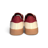 Sneakers BACK70 in suede cuoio e pelle panna con lacci