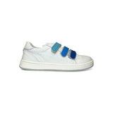 Sneakers DIANETTI in pelle bianca con velcri multicolors