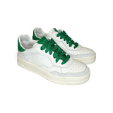 Sneakers DIANETTI in pelle bianca e verde con lacci e cerniera