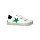 Sneakers DIANETTI in pelle bianca/nero/verde con velcri