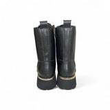 Anfibi PATRIZIA PEPE GIRL in pelle nera con charms, suola platform, lacci e zip interna