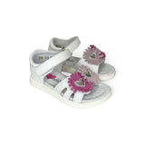 Sandali Primi Passi BALOCCHI in pelle bianca/fuxia/rosa con strap
