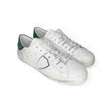 Sneakers PHILIPPE MODEL junior PARIS in pelle bianca e suede verde