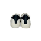 Sneakers primi passi LESCOUCOU pelle bianca e suede beige con velcri