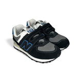 Sneakers ginniche NEWBALANCE 574 nero/antracite/bluette con velcro