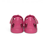 Sandali IGOR a gabbietta in gomma fuxia/cuore rosa con velcro