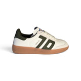 Sneakers BACK70 in suede e pelle bianca/verde bosco con lacci