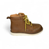 Scarponcini DIANETTI in pelle cuoio con lacci e zip interna