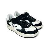 Sneaker SUN68 boy big basket in pelle nera e bianca con lacci elastici e velcro