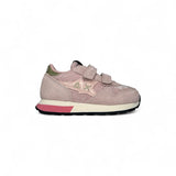 Sneakers ginniche SUN68 baby girl in suede e velluto rosa con velcri
