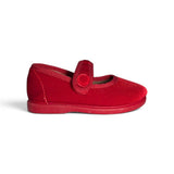 Bebè/Ballerina BATILAS in velluto rosso con velcro