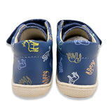 SNEAKERS PRIMI PASSI COCOON NATURINO in pelle blu cobalto con stampa animaletti con velcri