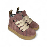 Polacchino PANCHIC in suede brownrose con lacci, cerniera e fodera in pelliccetta