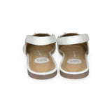 Ballerine GIOSEPPO KIDS in pelle bianca con borchie oro/argento