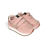 SNEAKER GINNICA SUN68 First Step girl in suede e nylon rosa con velcri