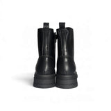 Anfibi PATRIZIA PEPE GIRL in pelle nera con applicazione, lacci e zip interna