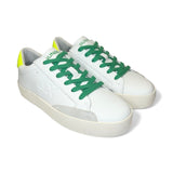 Sneaker SUN68 Street teen boy in pelle bianca e giallo fluo con lacci