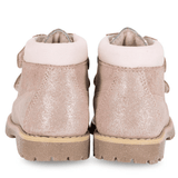 SCARPONCINI BALOCCHI in nubuk glitterato rosa con velcri
