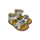 Sandali Primi Passi NATURINO in pelle laminata platino con strap