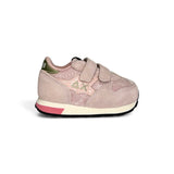 Sneakers ginniche SUN68 First Step girl in suede e velluto rosa con velcro