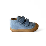 Sneakers Primi Passi LUNELLA in suede color jeans con velcri