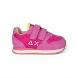 Sneakers ginniche SUN68 First Step girl in suede e nylon fuxia con velcro