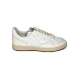 Sneakers 2B12 in pelle bianca / glitter bianco con lacci
