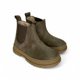 Stivaletti LESCOUCOU in nubuk taupe con elastico e zip interna