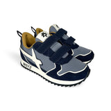 Sneakers ginniche W6YZ in tessuto tecnico e suede blu con velcri