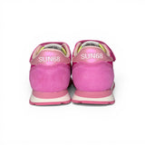 Sneakers ginniche SUN68 baby girl in suede e nylon fuxia con velcri