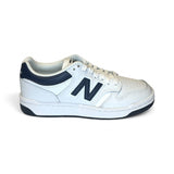 SNEAKERS GINNICHE NEWBALANCE 480 in pelle bianca e blu navy con lacci