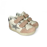 SNEAKERS PRIMI PASSI FALCOTTO in pelle e suede - Panna/Rosa con velcri