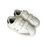 Sneakers SUN68 baby boy street in pelle bianca/blu e suede grigio con velcri