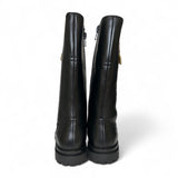 Stivali PATRIZIA PEPE GIRL in pelle nera con applicazione e zip interna