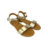 Sandali LESCOUCOU in pelle metallizzata oro