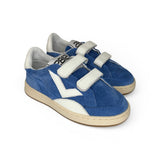 Sneakers 2B12 in suede royal blue con velcri